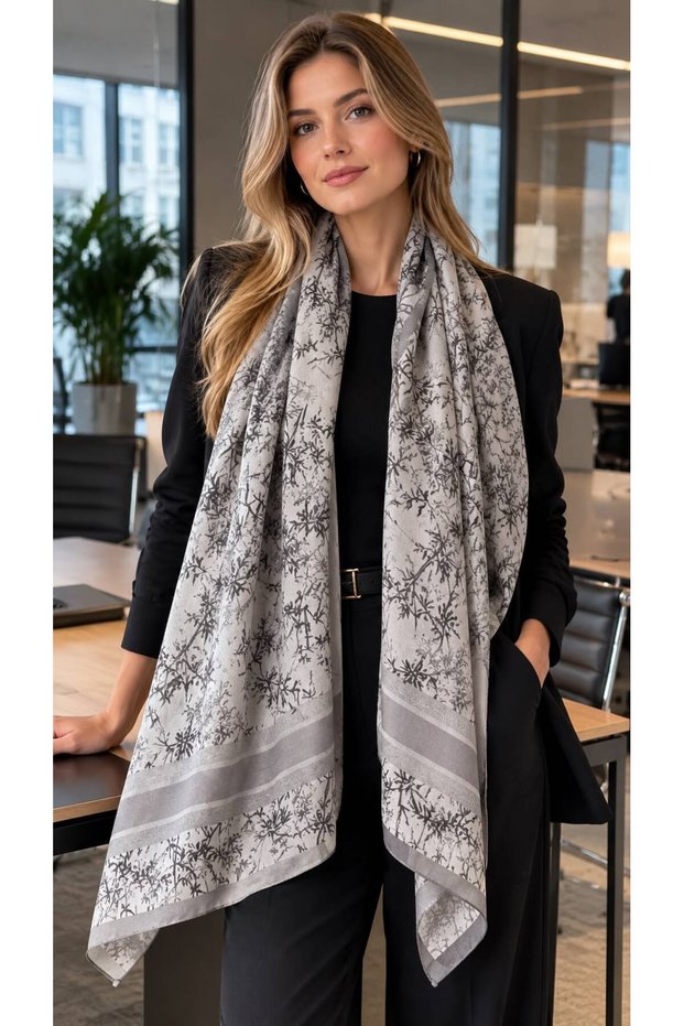 Sal08 Cotton Patterned Women's Shawl 80X180 cm