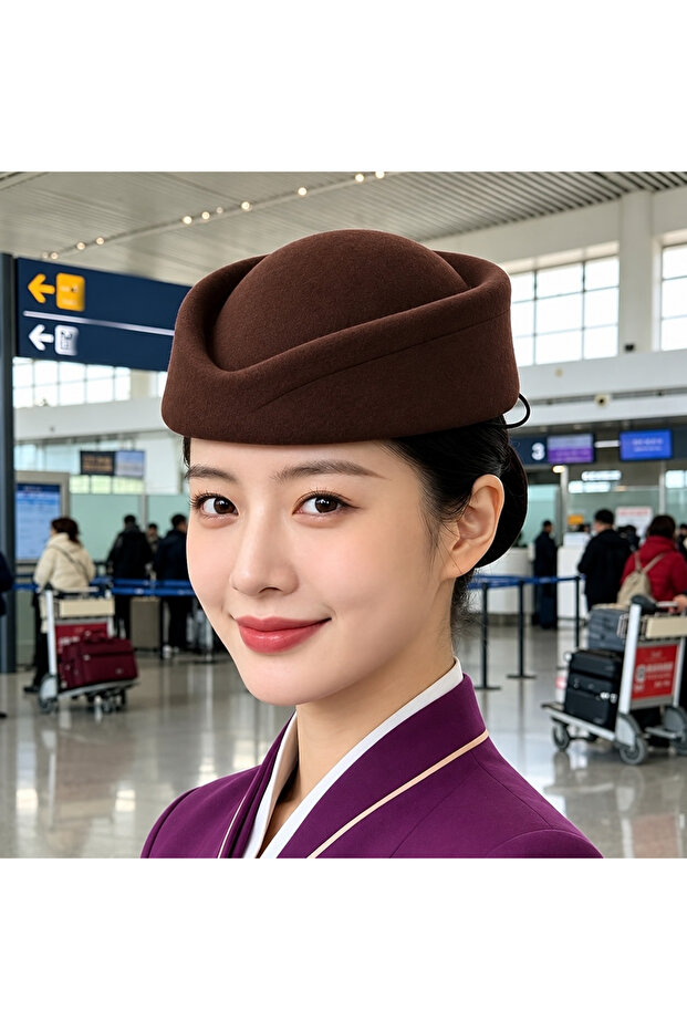 Brown Pillbox Hat - 9988