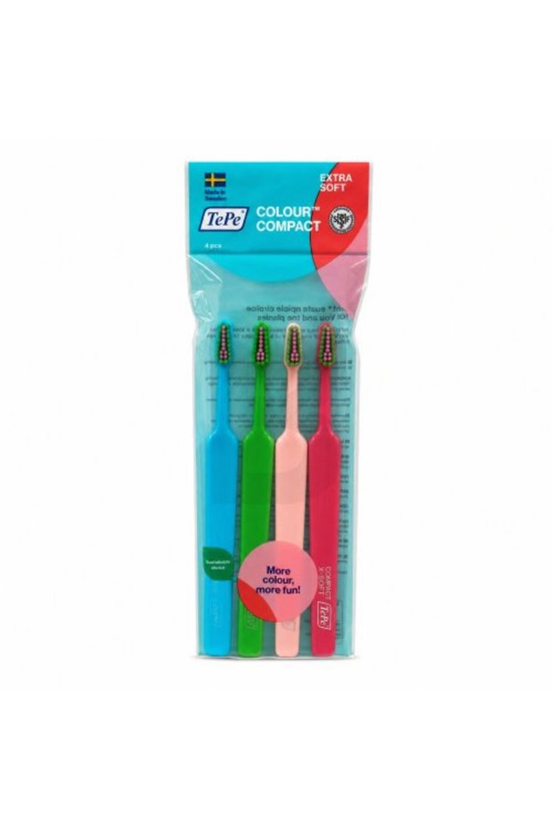 Periuță de dinți Colour Compact, 4 bucăți, Extra Moale