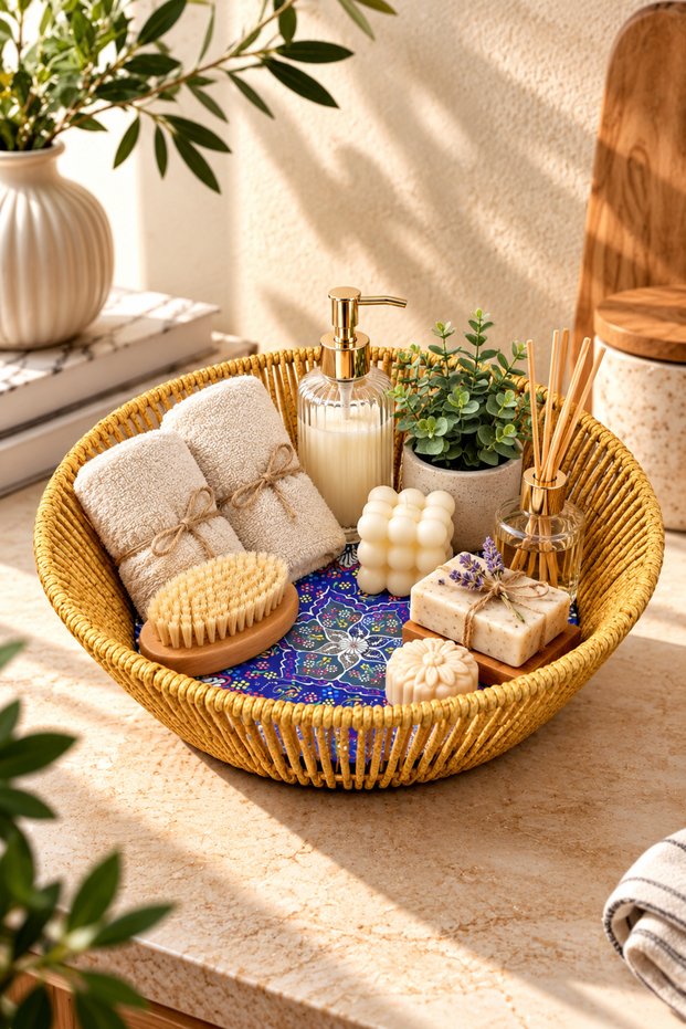 Rattan Plastic Tile Pattern Bread Basket Organizer 26*7cm