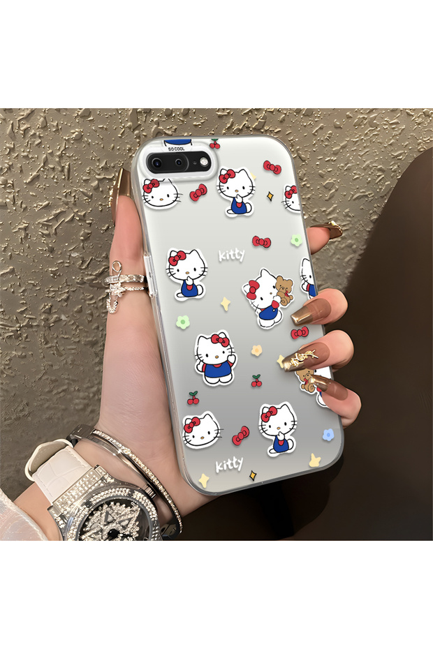 Cute Cartoon Cat Style Case Compatible with iPhone 7 Plus/8 Plus, Shock Absorbing Structure, Matte Texture