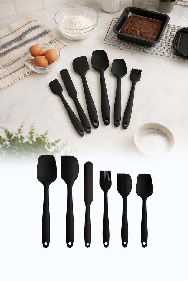 6-Piece Silicone Spatula Set for Cooking, High Heat Resistant, Bpa-Free Non-Stick Silicone Spatula Set for Baking, Cooking, and Mixing, with Strong Stainless Steel Core Design