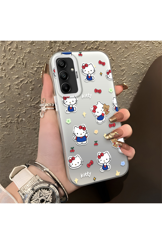 Cute Cartoon Cat Style Case for Samsung Galaxy A15 4G/5G Compatible, Shock Absorbing Structure, Matte Texture