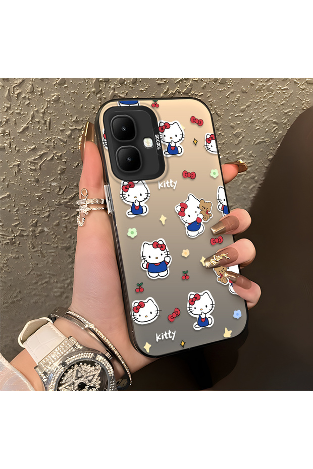 Infinix Smart 10 Compatible Cute Cartoon Cat Style Case, Shock Absorbing Structure, Matte Texture