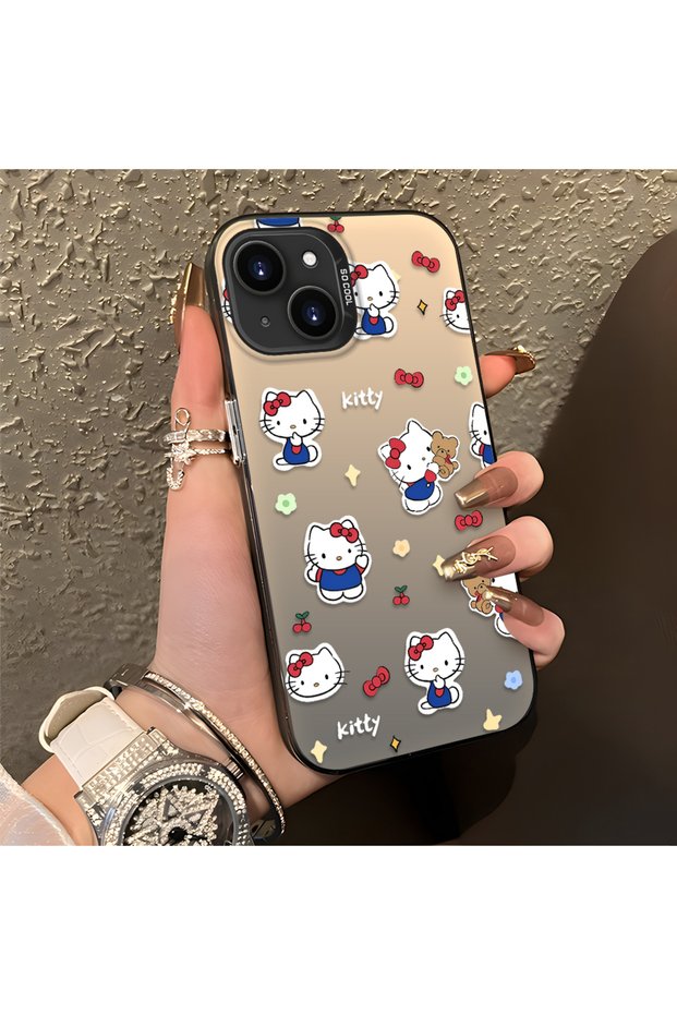Cute Cartoon Cat Style Case Compatible with iPhone 13/14, Shock-Absorbing Structure, Matte Texture
