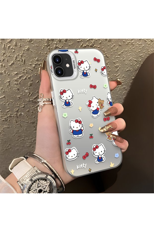 Cute Cartoon Cat Style Case Compatible with iPhone 12/12 Pro, Shock-Absorbing Structure, Matte Texture