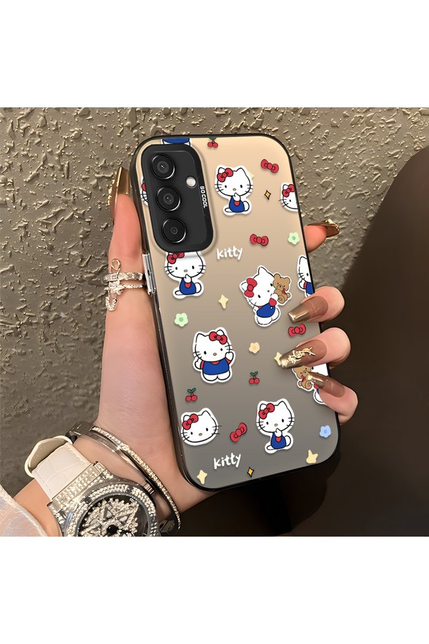 Samsung Galaxy M15 Compatible Cute Cartoon Cat Style Case, Shock-Absorbing Structure, Matte Texture