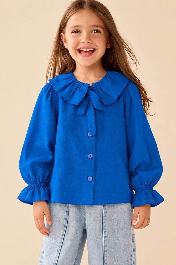 Tied Saks Girls' Cotton Shirt - Saks