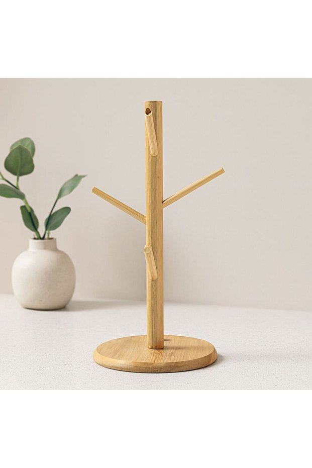 Bamboo Wooden Cup and Cup Hanger 35X60 cm