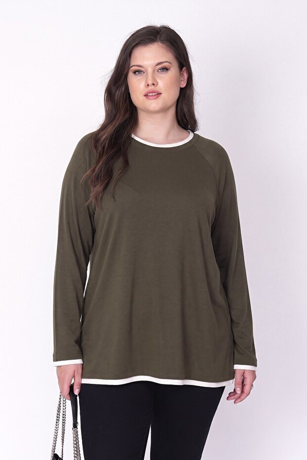 Contrast Color Thin Knitted Blouse