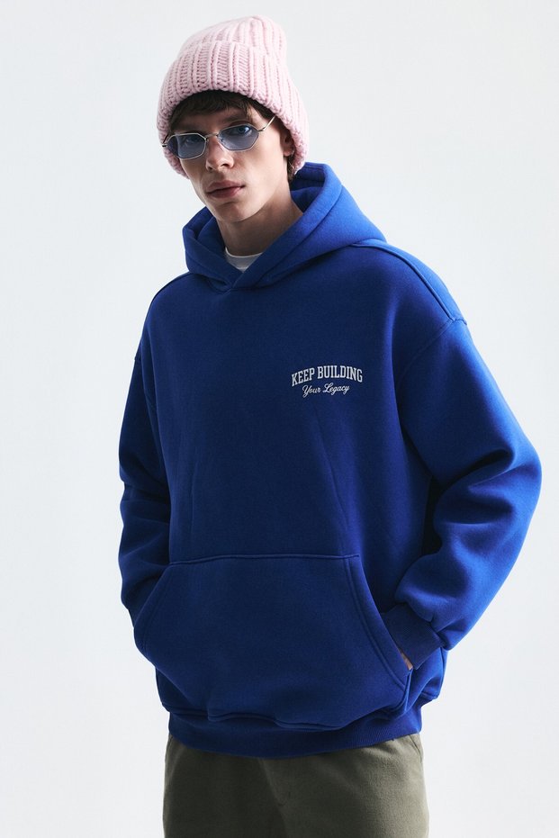 Oversize Washed Hooded Sweatshirt
