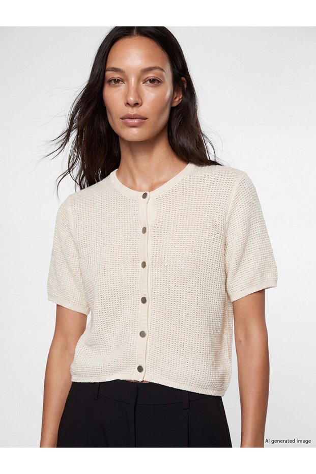 Alita City White Knitwear Plain Women's Cardigan with a Difference
