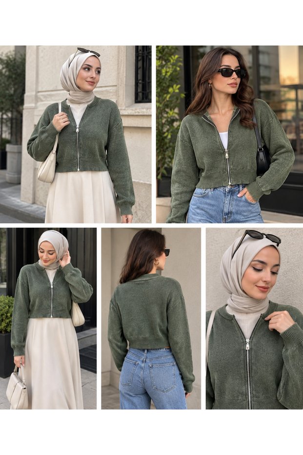 Crop hırka