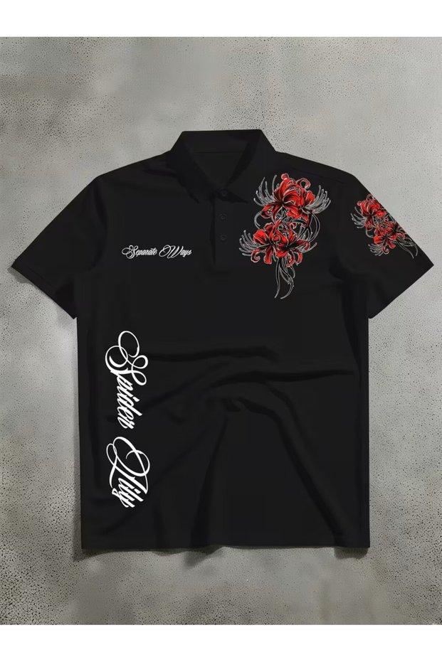Separate Ways Printed Polo Collar Regular Fit Printed Men's T-Shirt