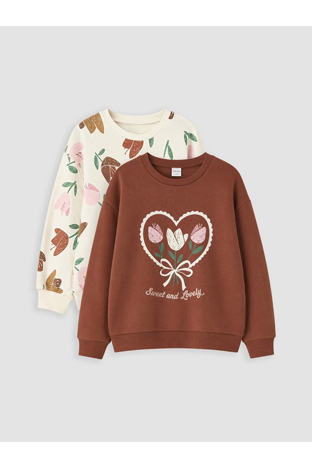 Esvab • Modern & Distinctive 2-Piece Printed Thick Sweatshirt for Girls