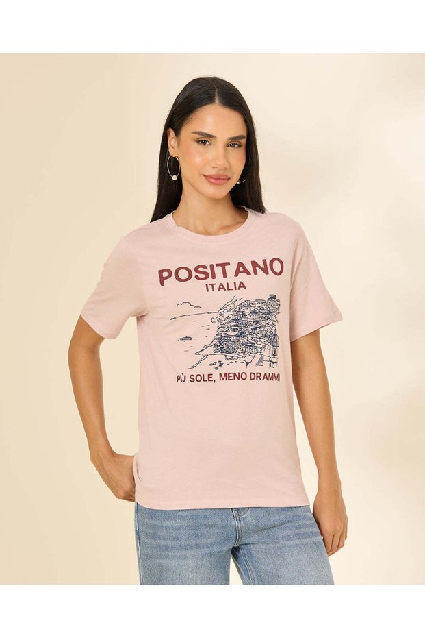 Women Pink Positano Graphic T-Shirt