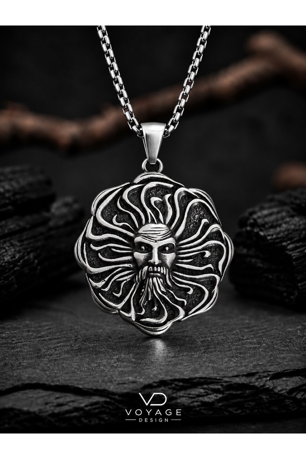 Stainless Steel Ancient Greek Mythological God of Sun and Light Apollo Necklace