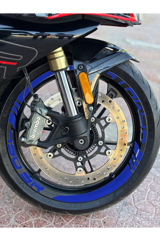 Thick Cutout+Lettering Wheel Rim Stripe Sticker Set for Cfmoto 450Sr (16 Pieces Front Rear Enough)