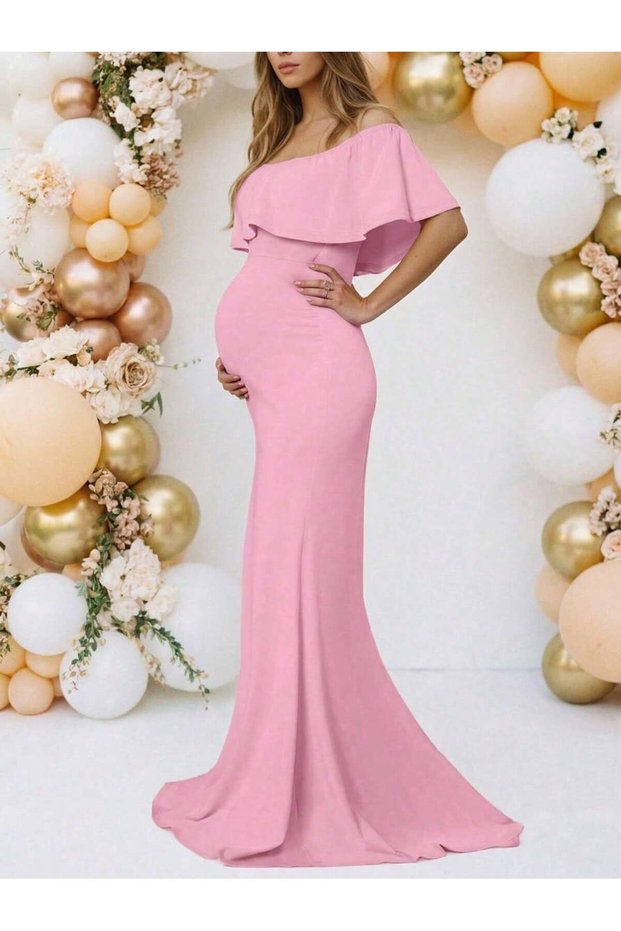 Rochie maxi, roz