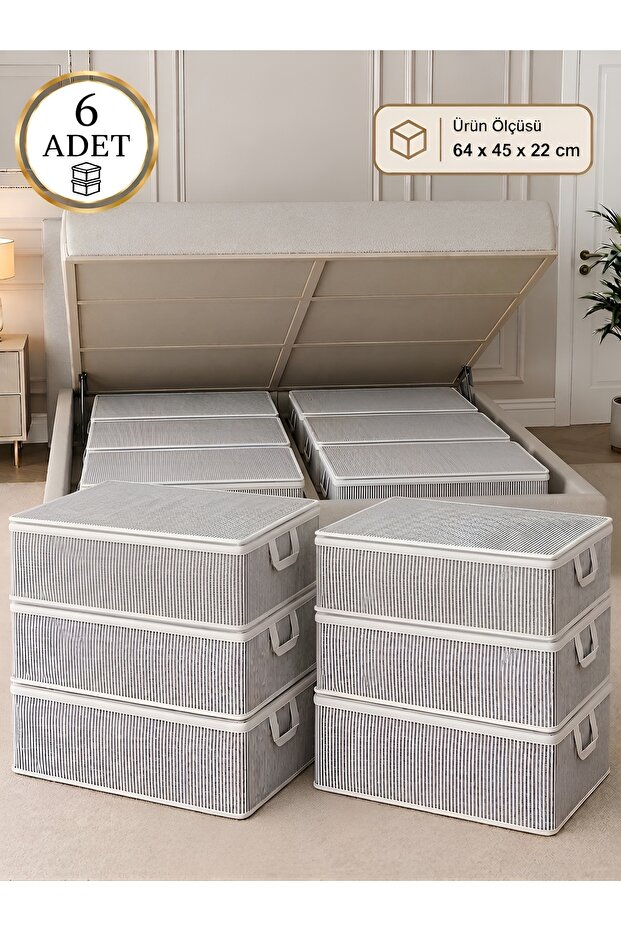 6 Pieces of Sofa Bed Storage Bag - under Bed Organizer Bag 64 X 45 X 22 cm