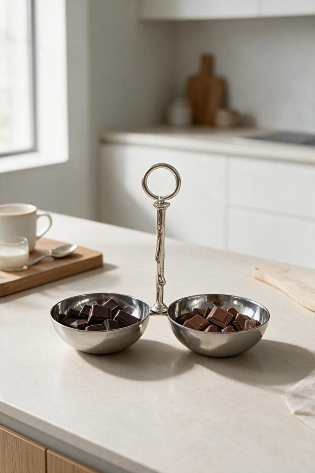 Aurea 2-Piece Steel Presentation Tray, Snack Tray, and Fruit Tray