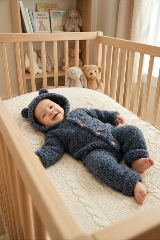 3-6-9-12 Months Wellsoft Plush Unisex Baby&Child Bear Sleeping Bag with Ears