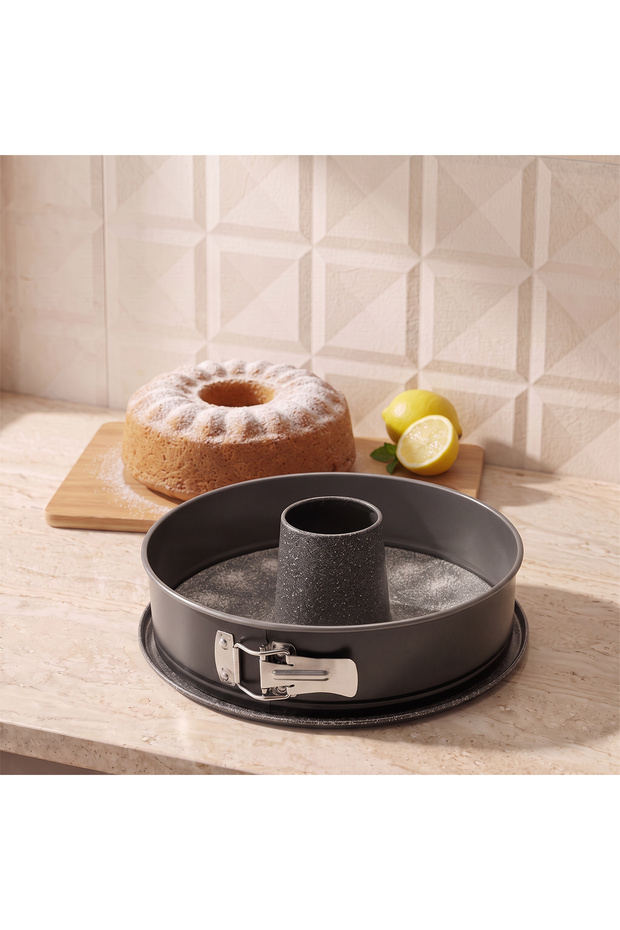 Tubular Clamshell Cake Mold Granite Gray 26 cm
