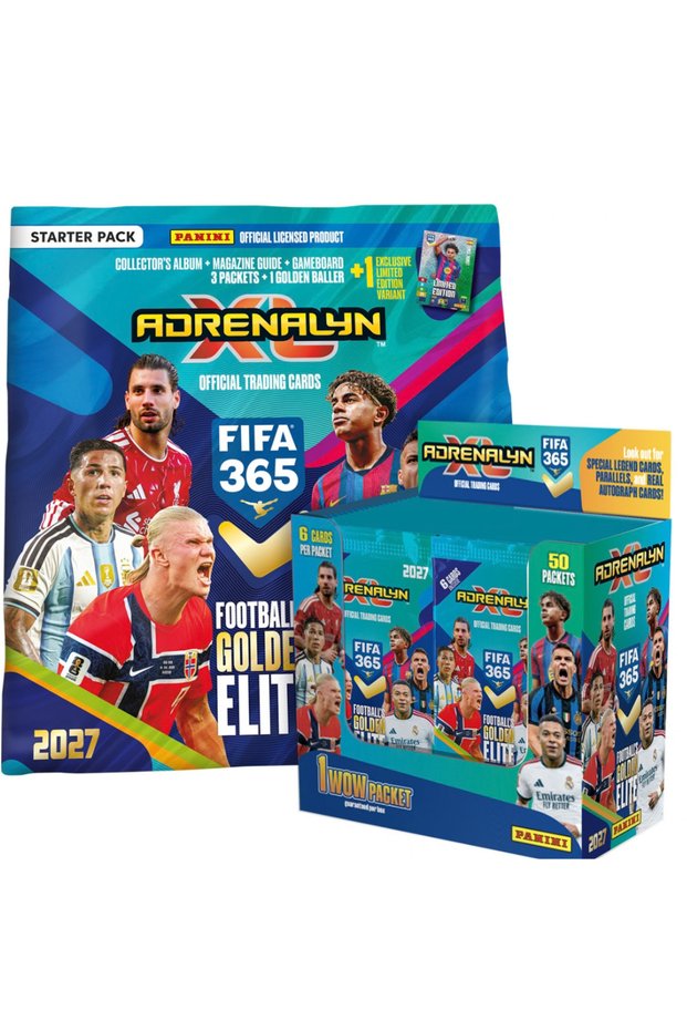 Lisaslı Fifa 365 Adrenalyn XL ™ 2027 - Box of 50 Packets + Starter Pack Trading Cards New Season