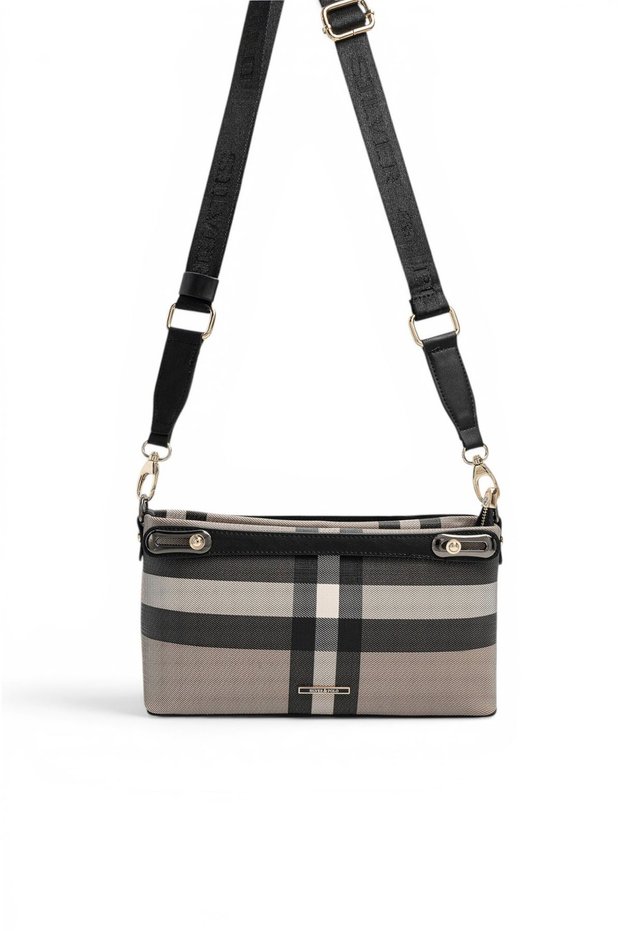 Coffee - Black Plaid Women's Crossbody Bag Sp1288