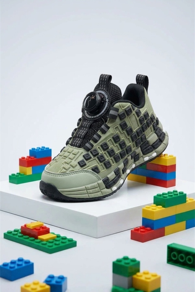 Orthopedic Anatomical Rotating Buckle Lego Sole Boys' Sneaker Sports Shoes