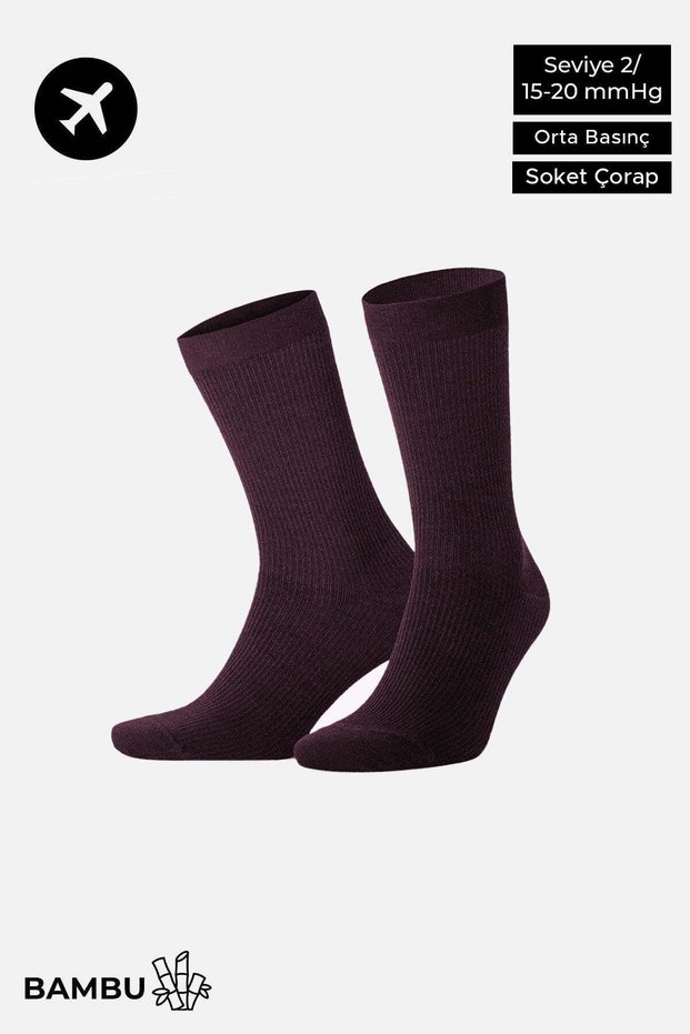 Unisex Bamboo Flight and Pilot Socks with Special Firming Technology Purple