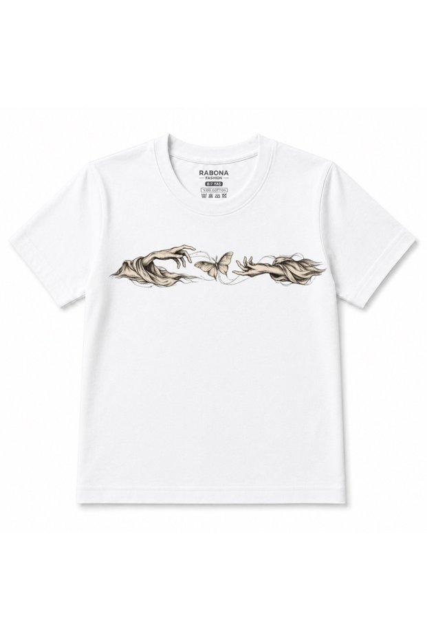 Wings between Us Hands & Butterfly Graphic Kids T-Shirt