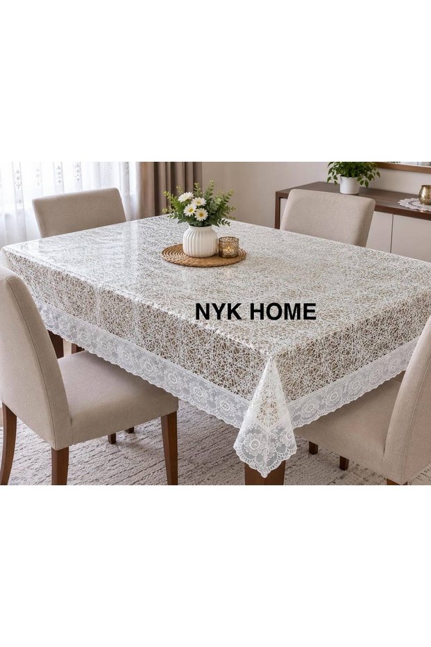 Wicker Pattern Luxury Lace Pvc Wipeable Tablecloth