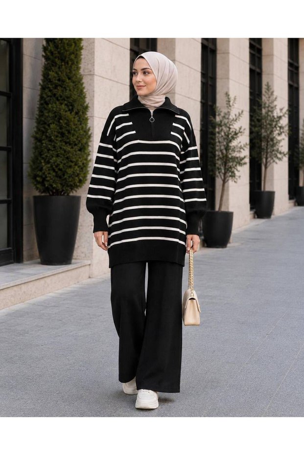 Winter Sweater and Pants Hijab Tricot Set 1611