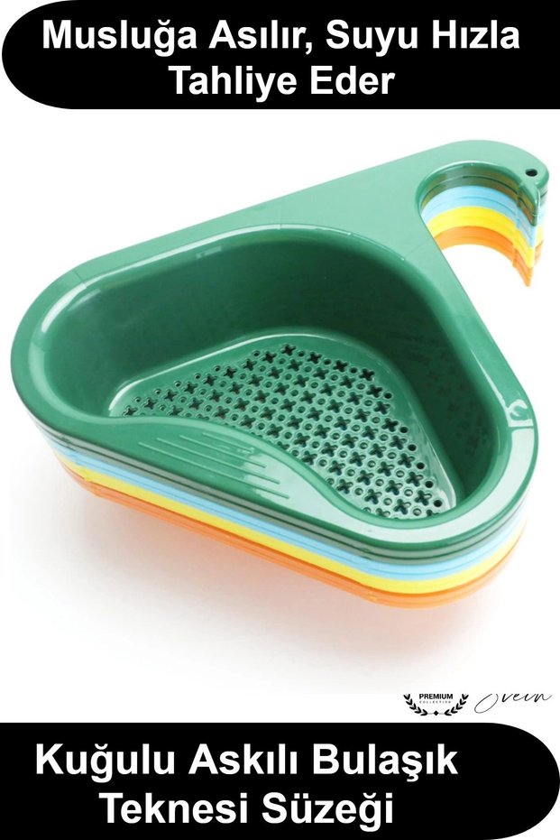 Swan Design Sink Strainer, Hangable over Faucet, Sink Drain Basket, Plastic Perforated Kitchen Organizer, Fruit and Vegetable Washing, Food Residue Draining, Sponge Holder, Practical, Quick Water Drainage, Triangular Shape
