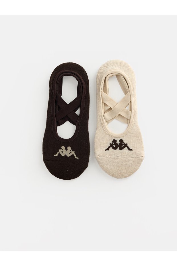 Alita City Kappa Brown Printed 2-Pack Women's Ballerina Socks with a Difference