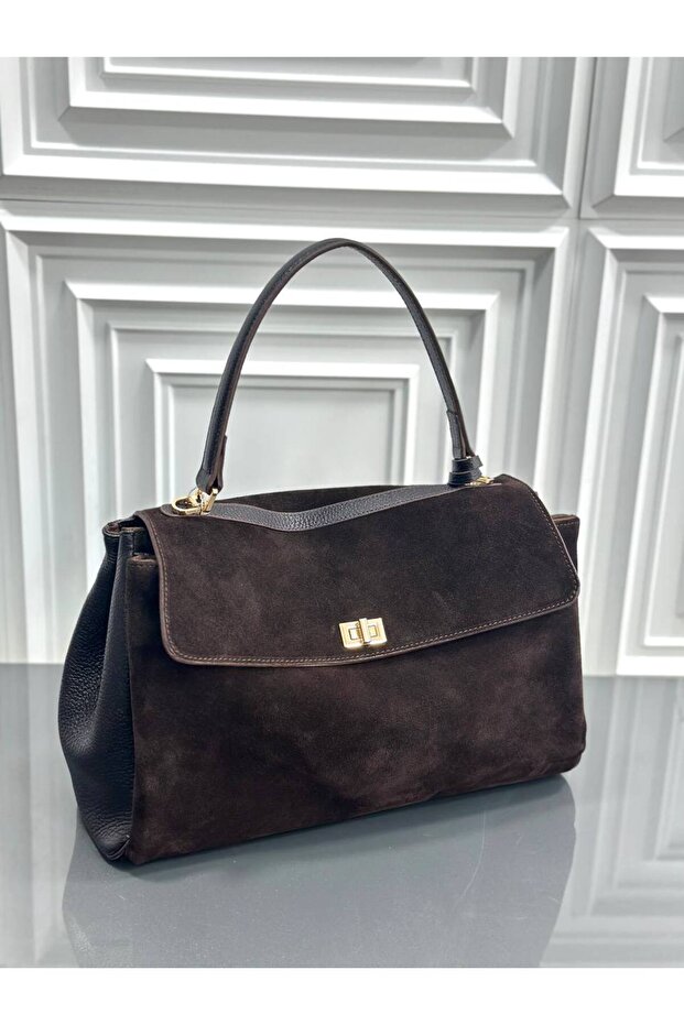 Genuine Suede Leather Women Hand Shoulder Bag