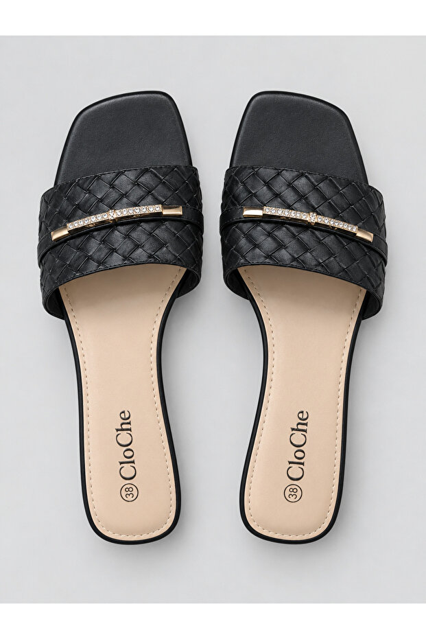 Ivory Woven Slides