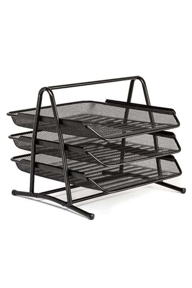 Gulf Trend Hi-Range Desk Deposit Tray 3 Layer A4 Metal tray Office Desk Organiser Paper office Mesh