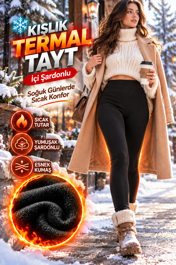 Women's Tights with Inner Lining, Warm Winter Thermal High Waist Flexible Black Bottom Underwear