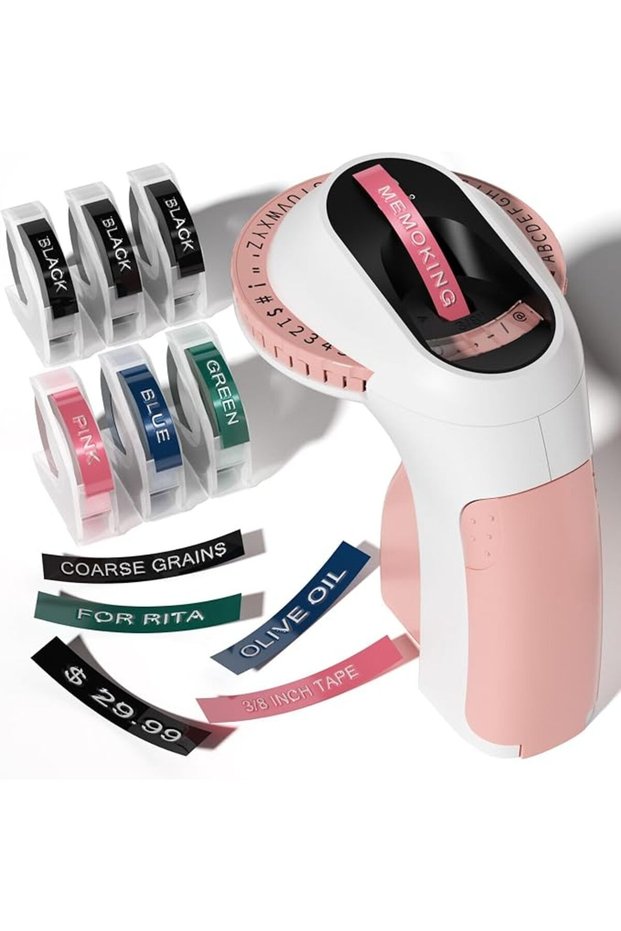 Embossed Label Maker Machine-E975 3D Embossing Label Makers with 6 Rolls Label Emboss, Hand