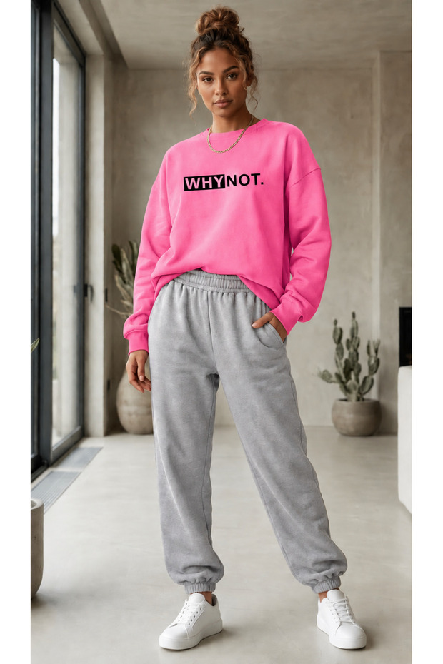 Zero Collar Sweat Suit 2-Piece Combination Winter Shardooned Whynot Printed Women's / Men's Unisex Model