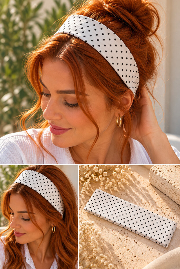 Polka Dot Cotton Flexible Hair Band