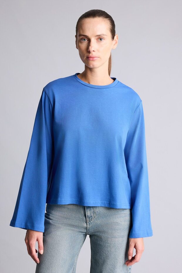 100% Cotton Crew Neck Wide Sleeve Combed Cotton Tunic J1595Ax26Au