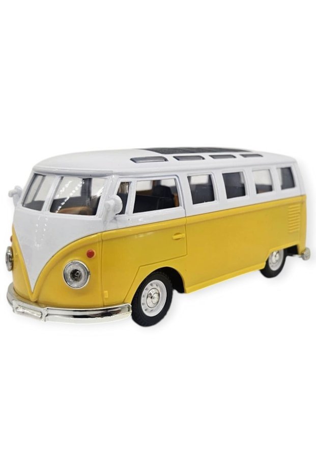 Pull and Drop Classic T1 Vosvos Minibus Toy Car - 14 cm Nostalgic Hippie Van (Lisinya)