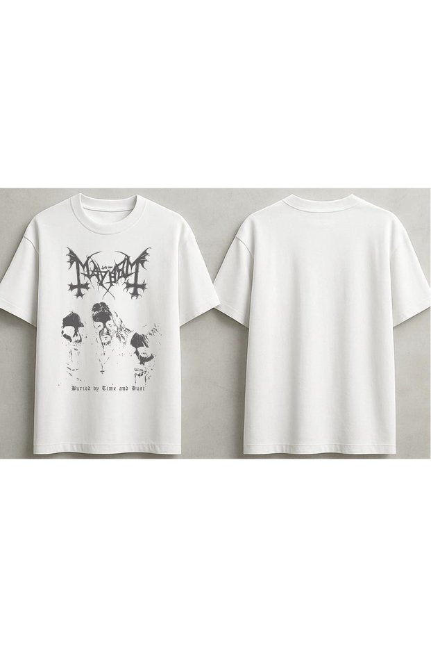 Mayham 3 Design Printed Oversized Unisex T-Shirt