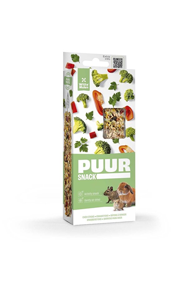 Chew Sticks With Broccoli & Bell Pepper For Rabbit & Small Animals - [Weight - 90g]