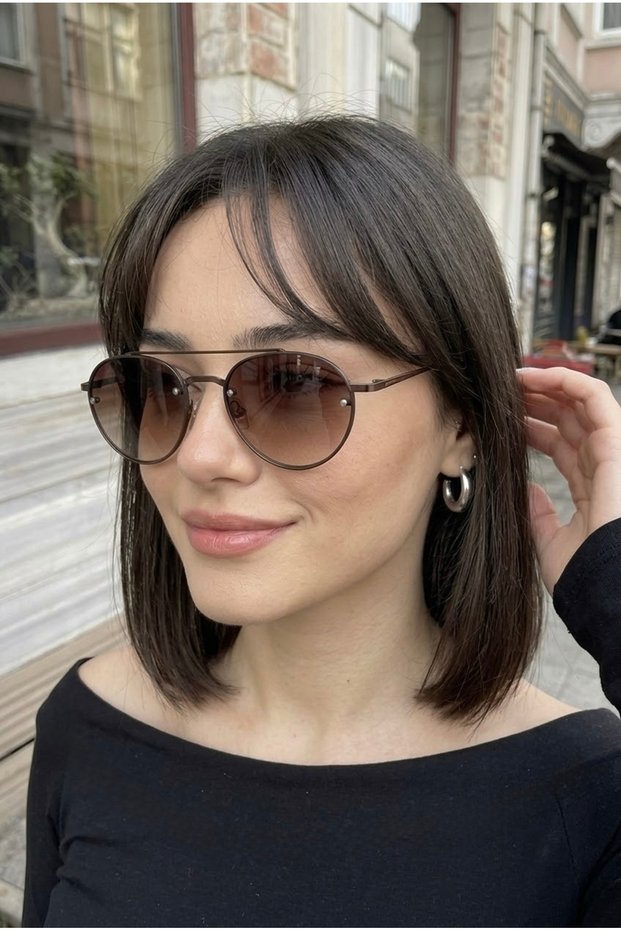 Suveybe Unisex Damla Ultra Light Brown Sunglasses with Uv400 Filter