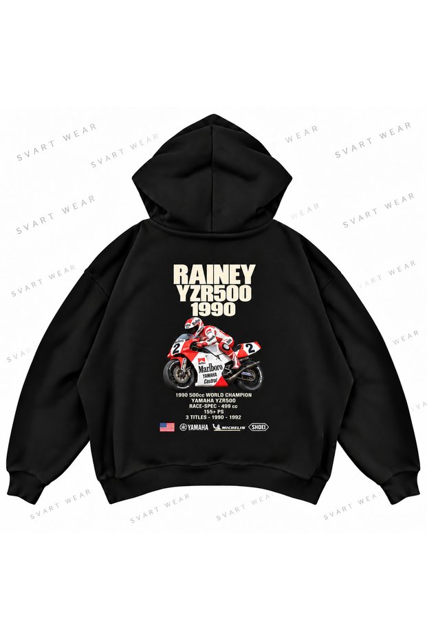 Wayne Rainey · Yamaha Yzr500 · 1990 Front Back Printed Oversized Boxy Hooded Hoodie