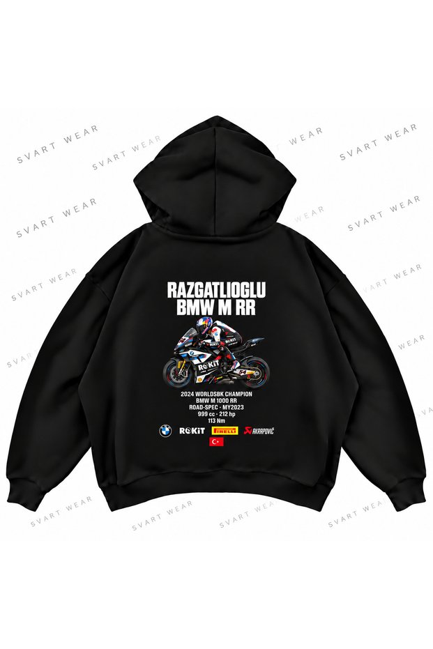 Toprak Razgatlioglu · Bmw m 1000 Rr · 2024 Graphic Printed Oversize Boxy Hooded Sweatshirt